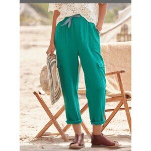 Sundance INARI Women’s Pull On Pants Cotton Gauze Emerald Green NWT size Small